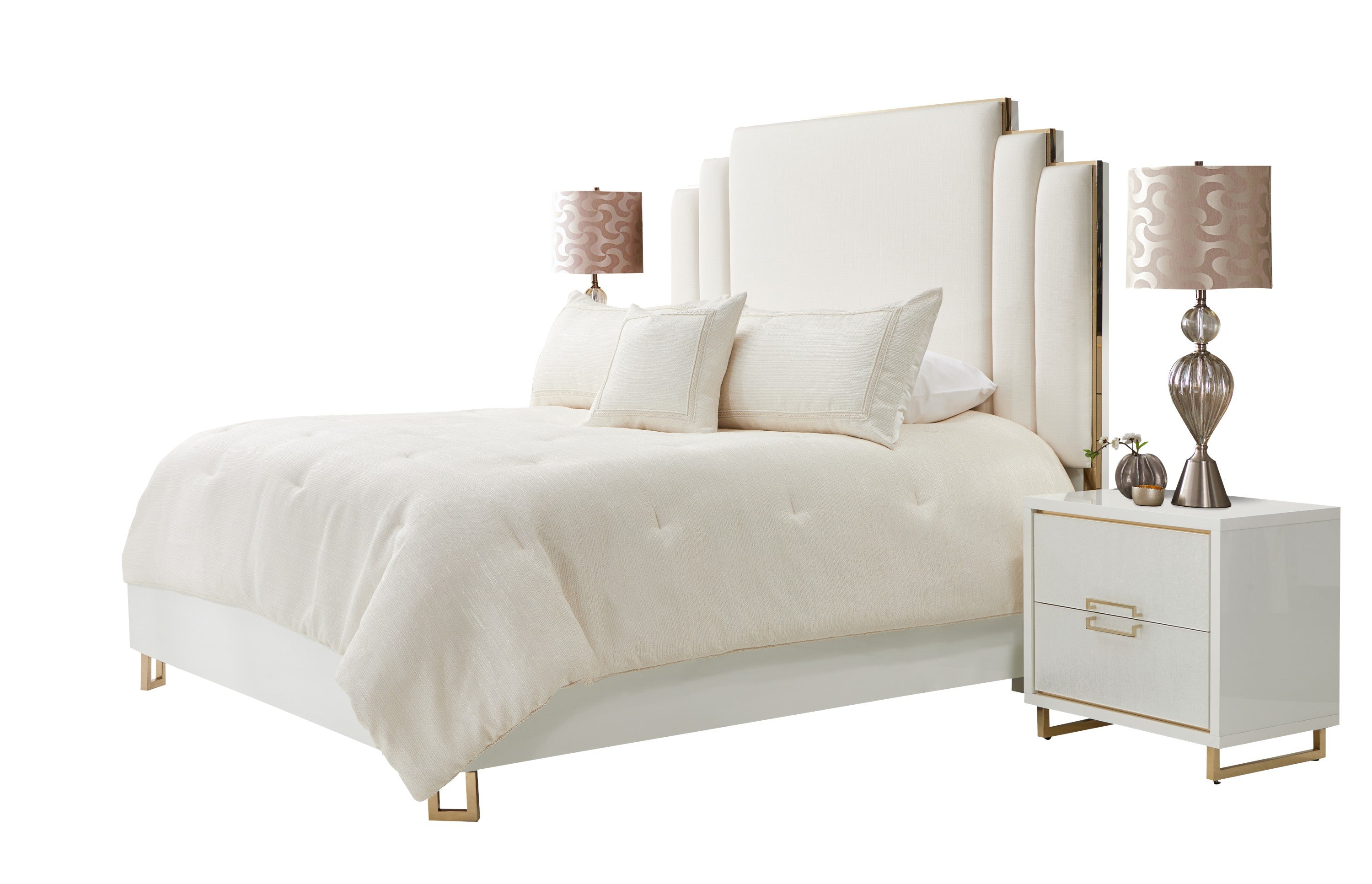 Michael Amini Harlow 4-Piece Comforter Set - Ivory