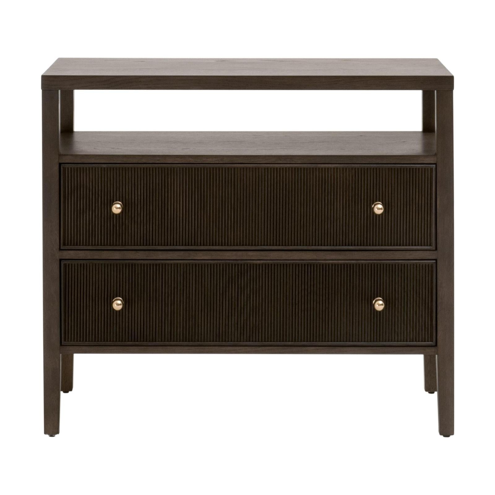 Essentials For Living Highland Open Shelf 2-Drawer Nightstand