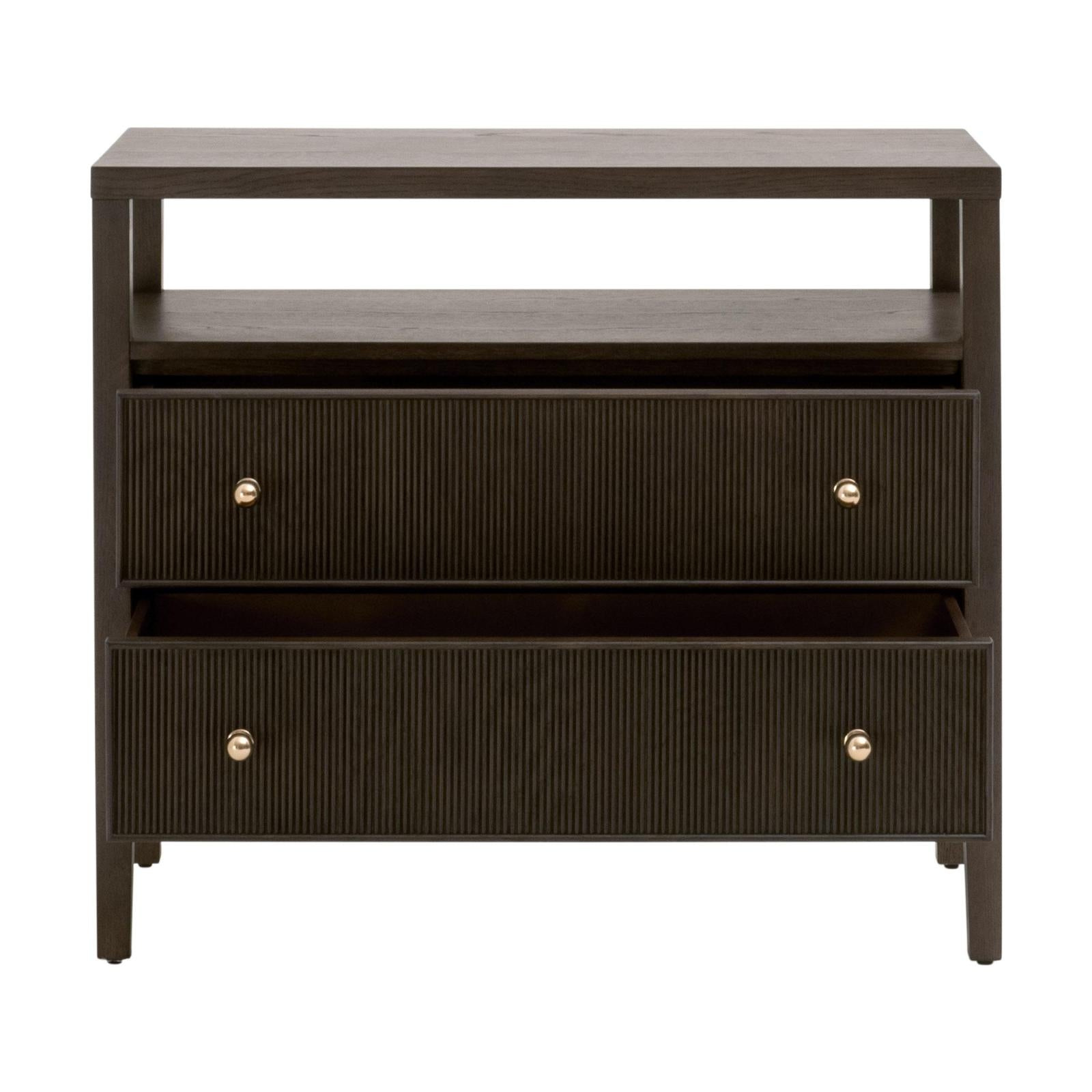 Essentials For Living Highland Open Shelf 2-Drawer Nightstand