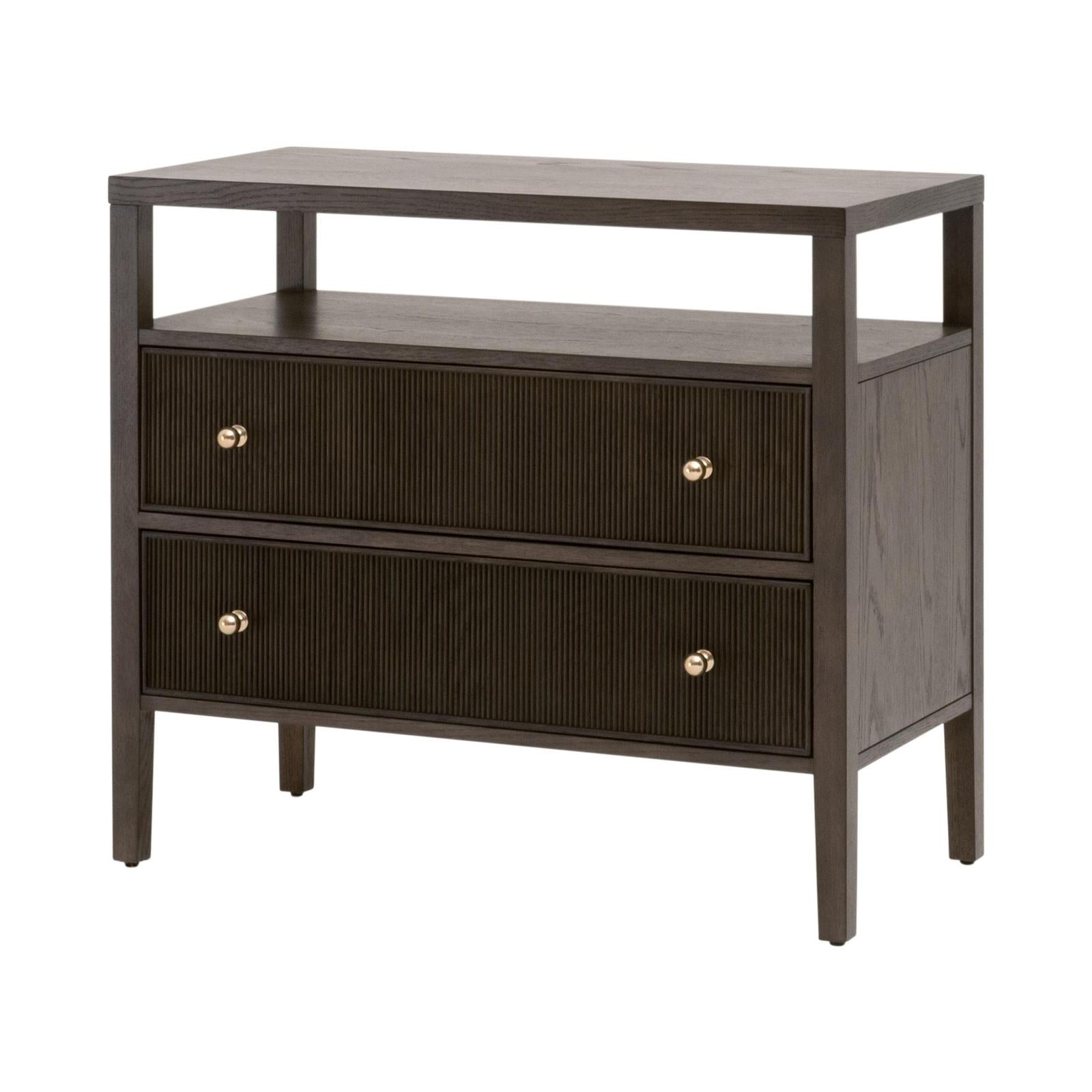 Essentials For Living Highland Open Shelf 2-Drawer Nightstand