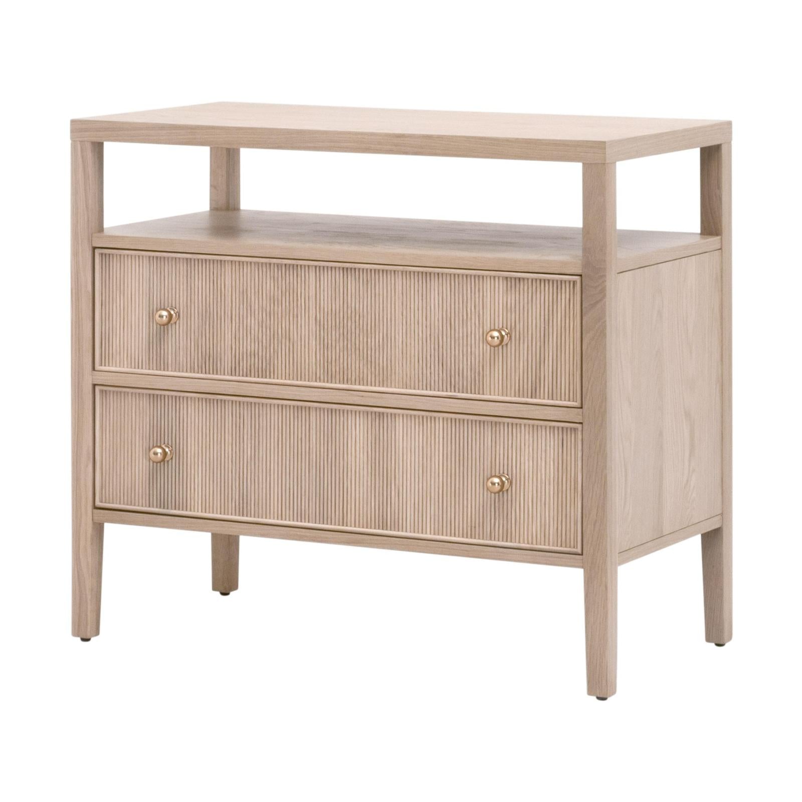 Essentials For Living Highland Open Shelf 2-Drawer Nightstand