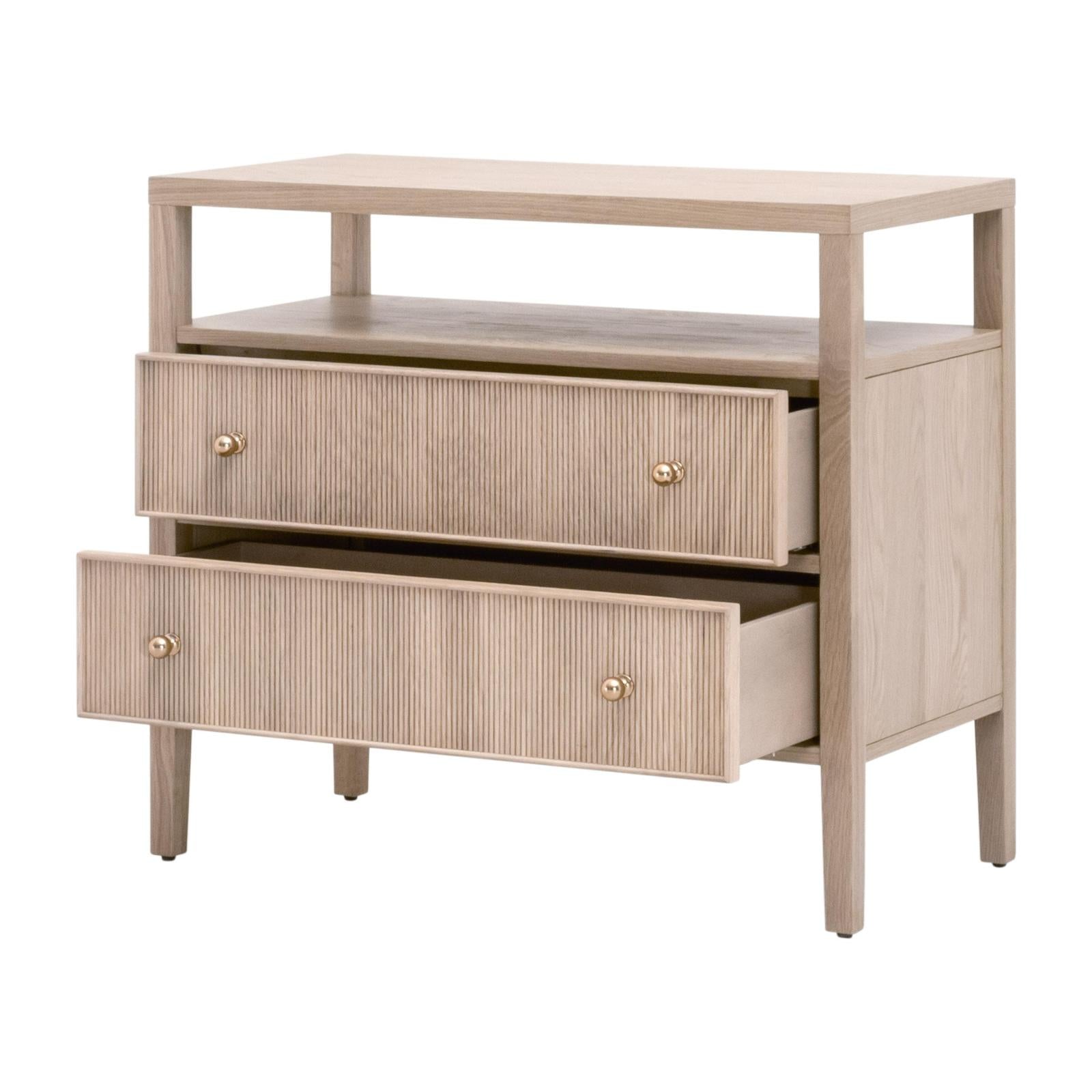 Essentials For Living Highland Open Shelf 2-Drawer Nightstand