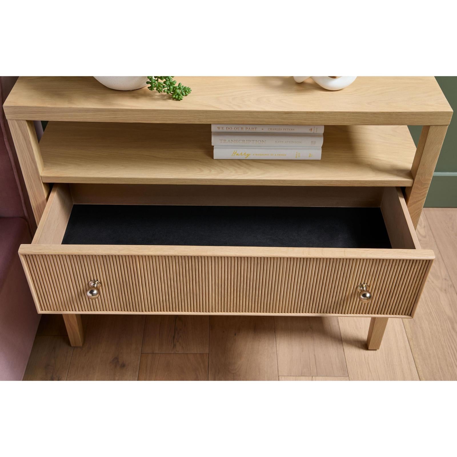 Essentials For Living Highland Open Shelf 2-Drawer Nightstand
