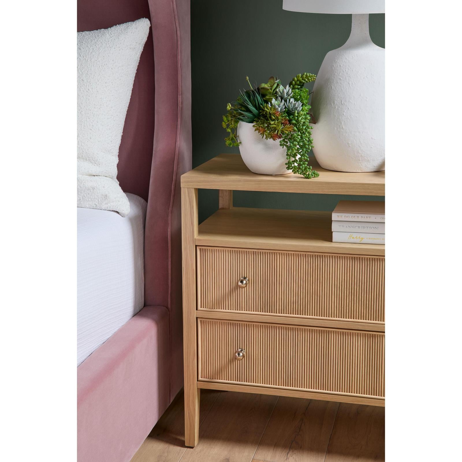 Essentials For Living Highland Open Shelf 2-Drawer Nightstand