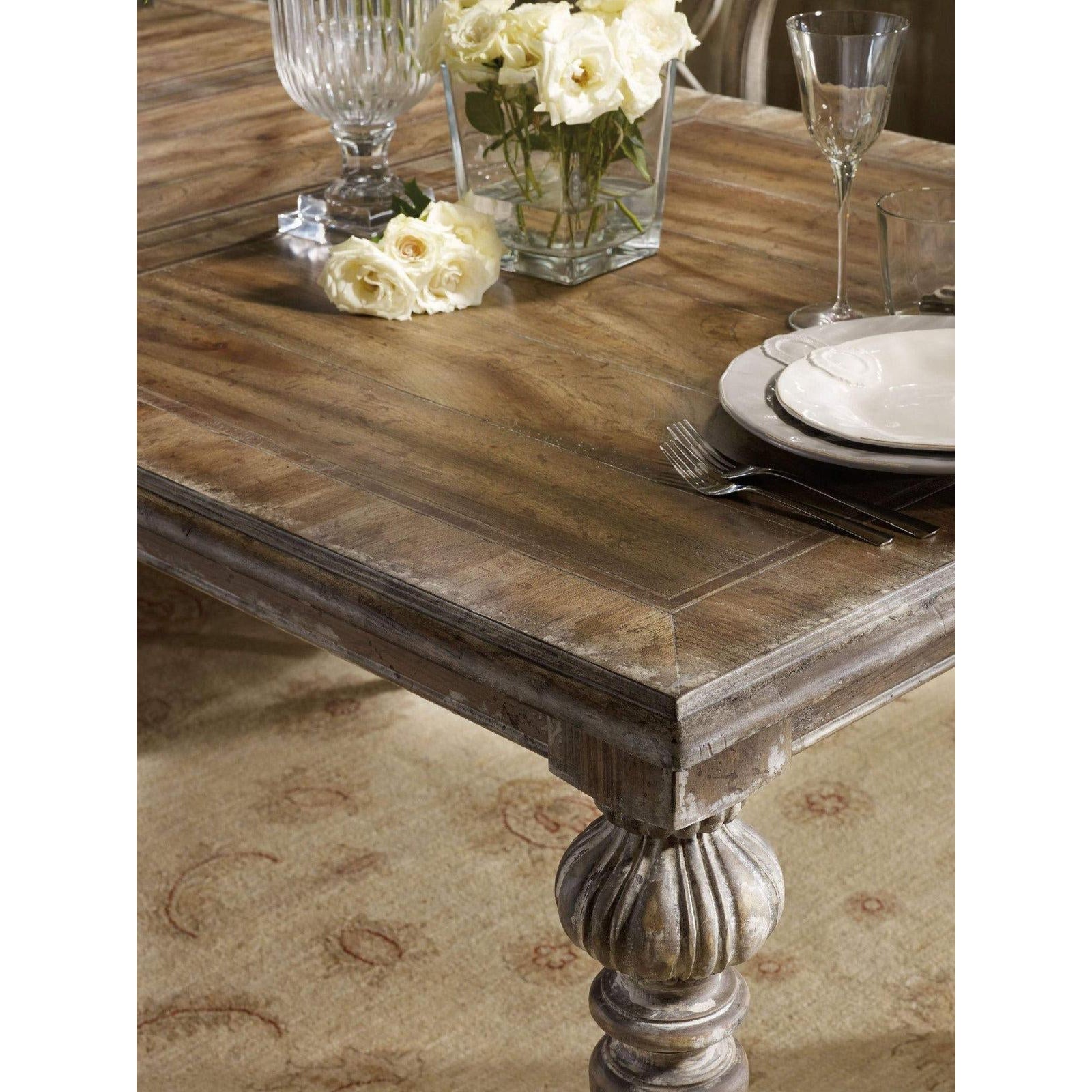 Hooker Furniture Chatelet Rectangle Leg Dining Table with Two 18'' Leaves