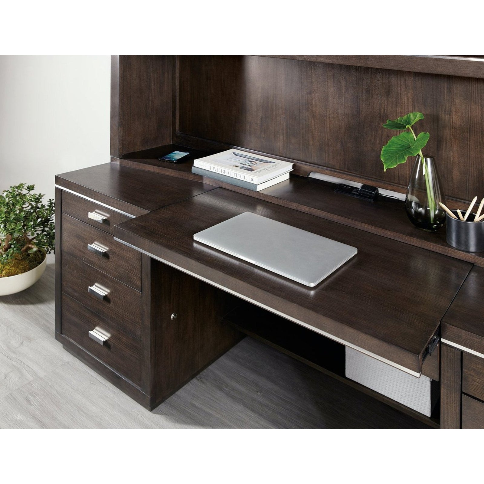 Hooker Furniture House Blend Computer Credenza and Hutch