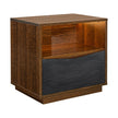 Michael Amini Kayner 1-Drawer Nightstand with LED Lights - Charcoal