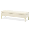 Michael Amini Zennia Velvet Accent Bench - Ivory/Gold