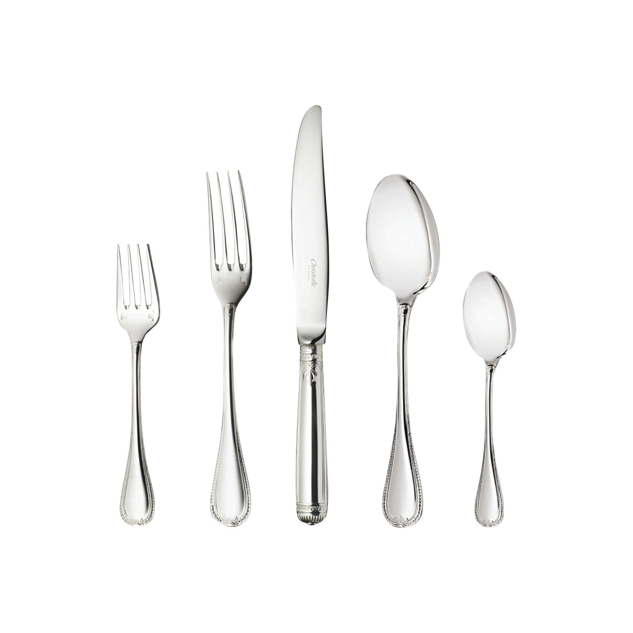 Christofle Malmaison 5-Piece Silver-Plated Flatware Set