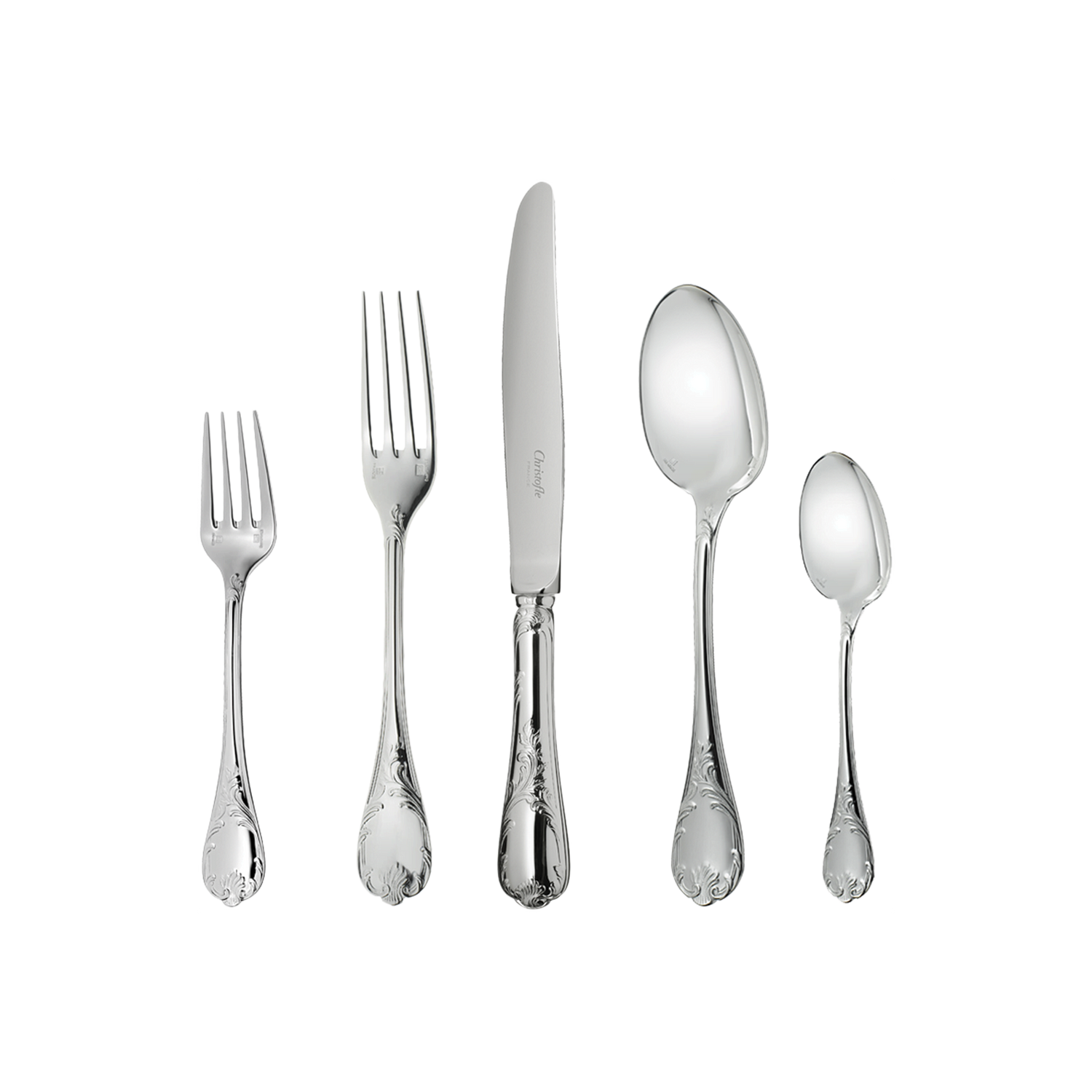 Christofle Marly Silver-Plated Five-Piece Flatware Set