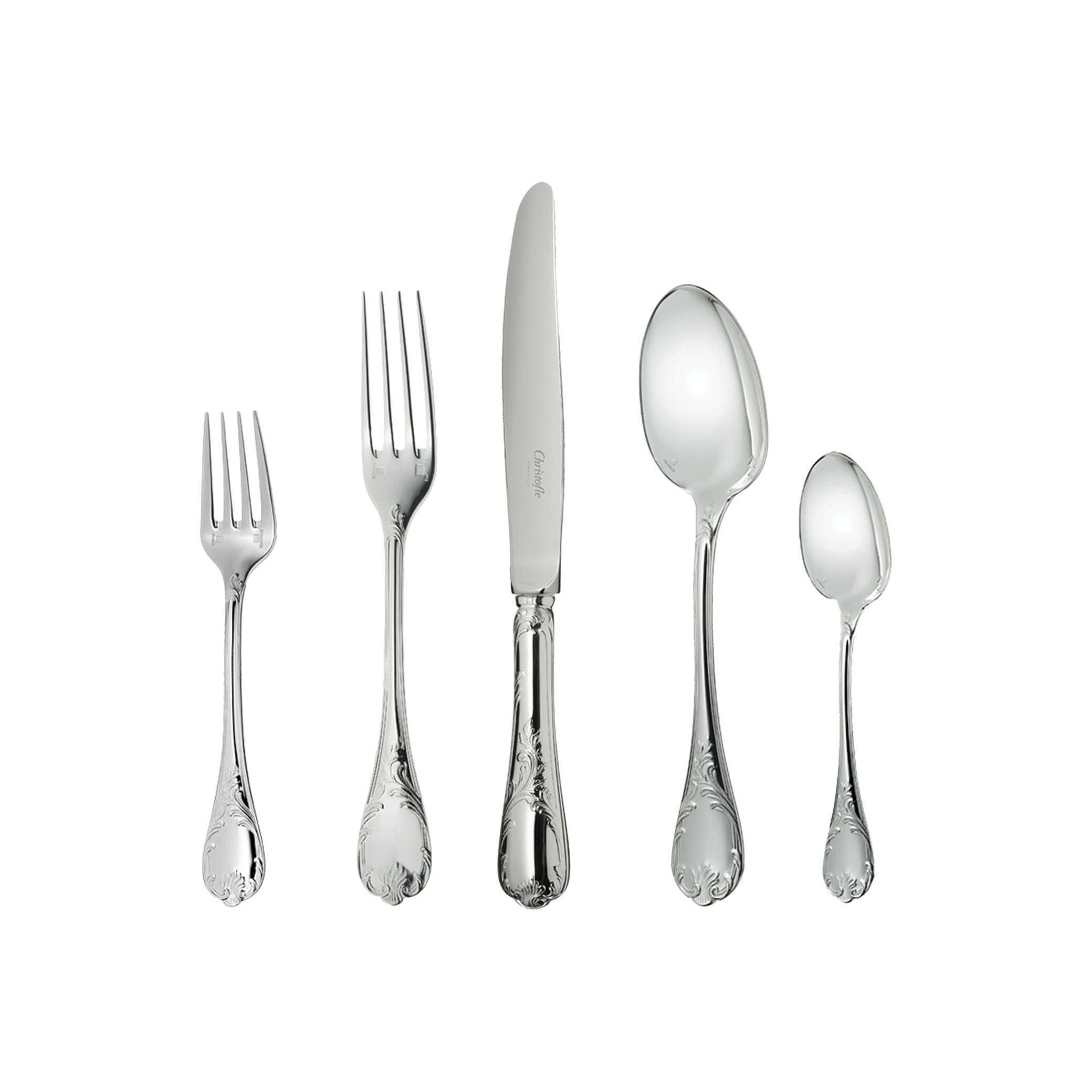 Christofle Marly Silver-Plated Five-Piece Flatware Set