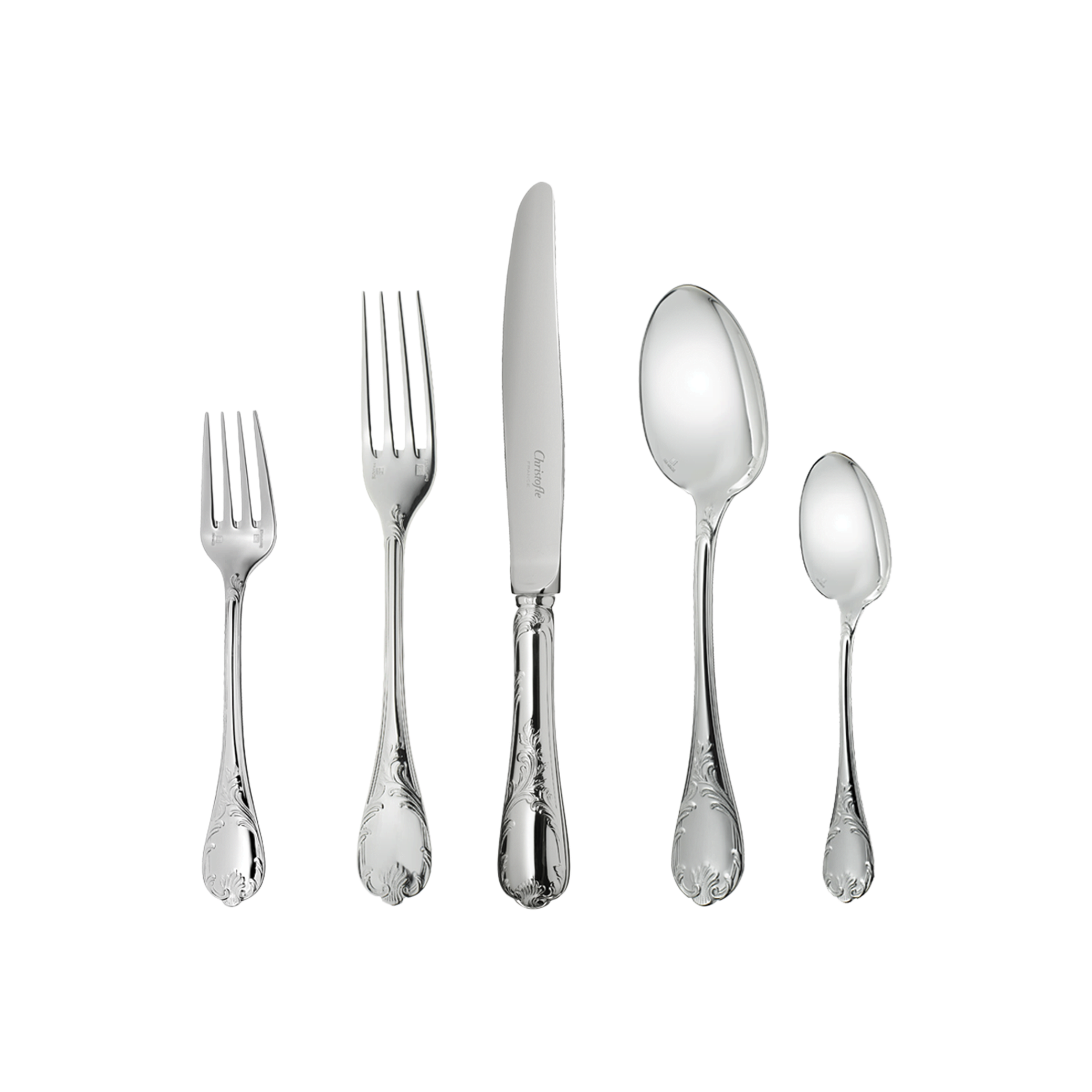 Christofle Marly Silver-Plated Five-Piece Flatware Set