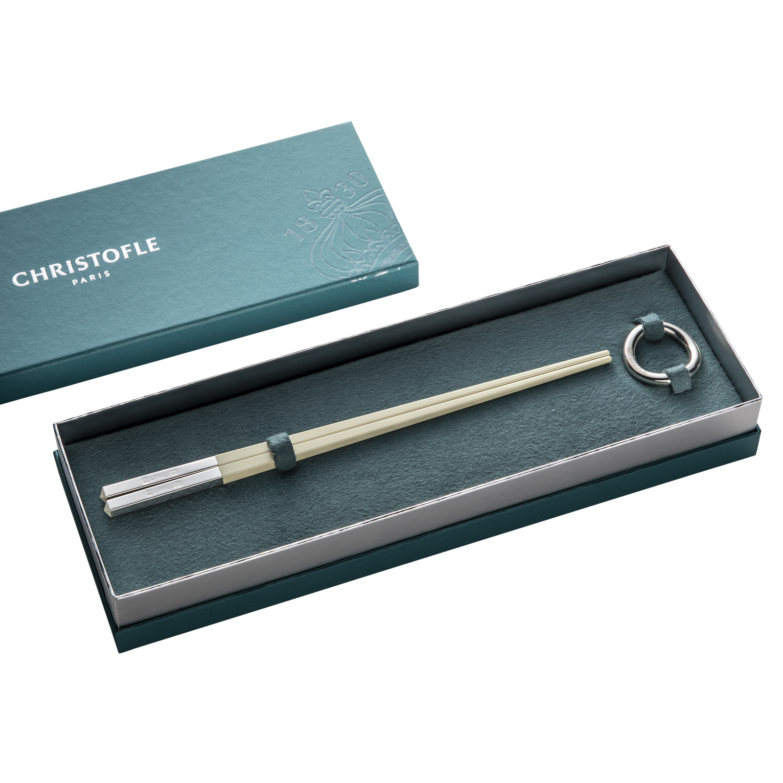 Christofle Uni Silver Plated Chinese Chopsticks And Chopstick Rests - Set of 2