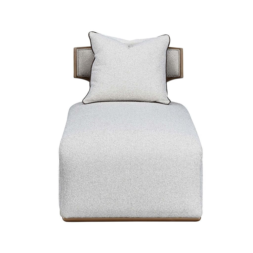 Michael Amini West Kensington Chaise - Buff/Seal Salt Caramel