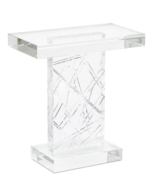 John Richard Etched Crystal Accent Table