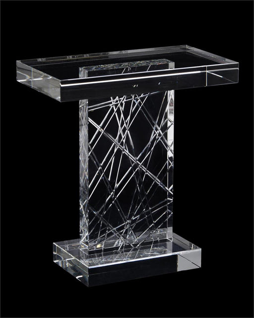 John Richard Etched Crystal Accent Table