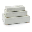 John Richard Decor Set of Three Boxes Topped in Selenite