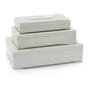 John Richard Decor Set of Three Boxes Topped in Selenite