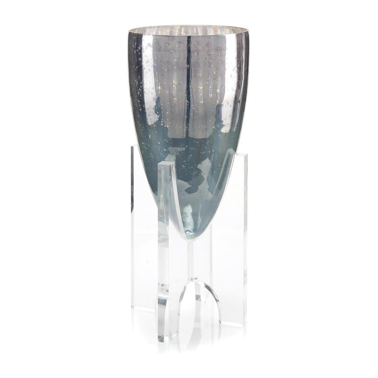 John Richard Deep Blue Vase On Acrylic Stand