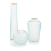 John Richard Decor Set of Three Whisper Blue Glass Vases