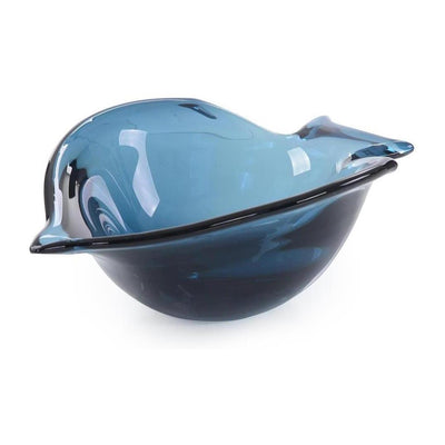 John Richard Decor Handblown Abstract Sapphire Glass Bowl II