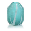 John Richard Aqua Green Etched Glass Vase I