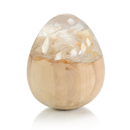 John Richard Clear Resin, Wood Stone Egg