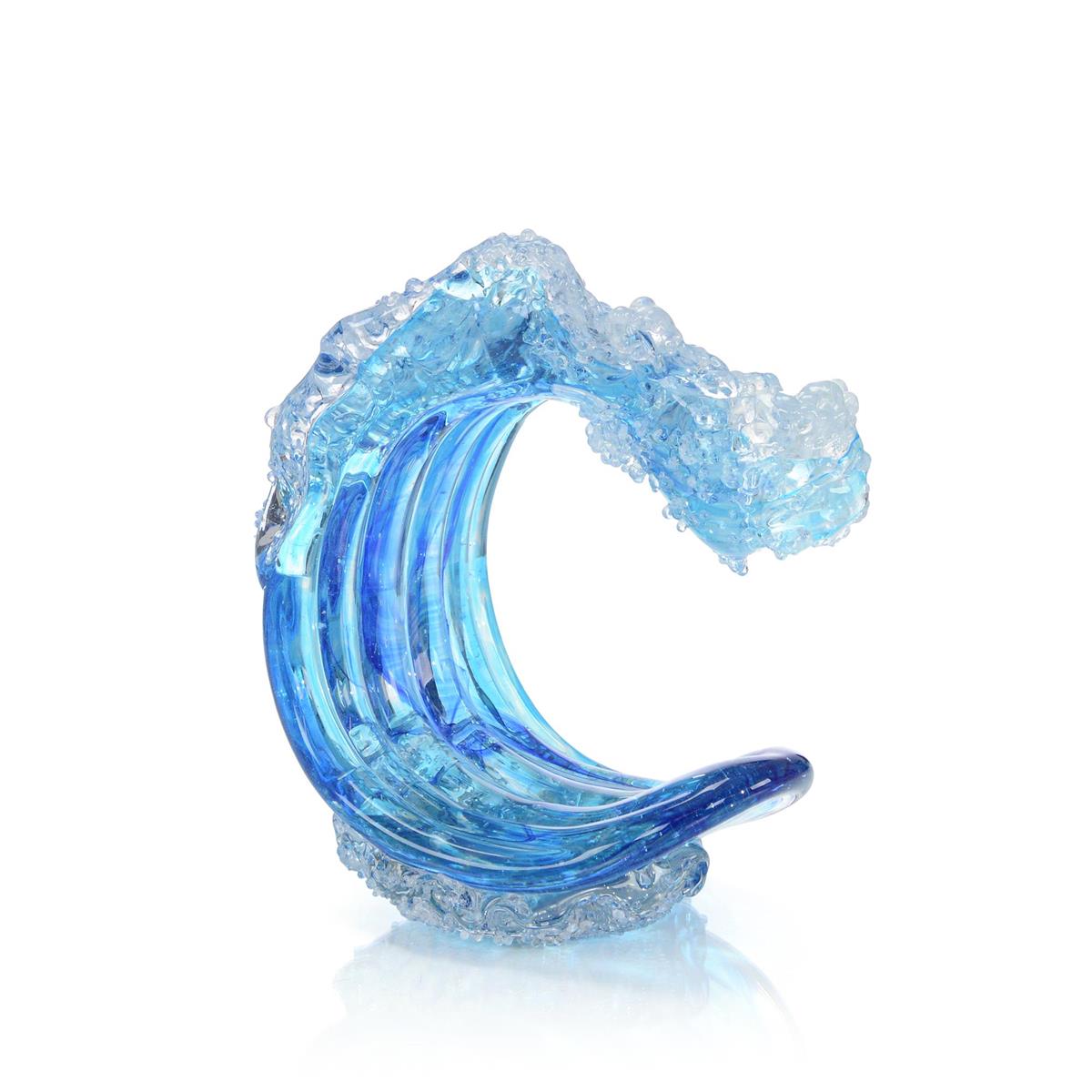 John Richard Ocean Blue Waves Handblown Glass Sculpture II — Grayson Living