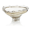 John Richard Decor Brown and Clear Ruffled Handblown Glass Bowl