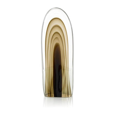 John Richard Decor Rippled Brown Handblown Glass Sculpture I
