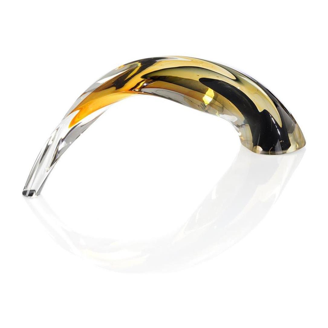 John Richard Decor Handblown Black and Amber Arch Sculpture II