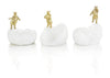 John Richard Decor A Set of Three Brass Bears on Quartz Sculptures