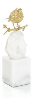 John Richard Decor Brass Bird and Quartz Sculpture II