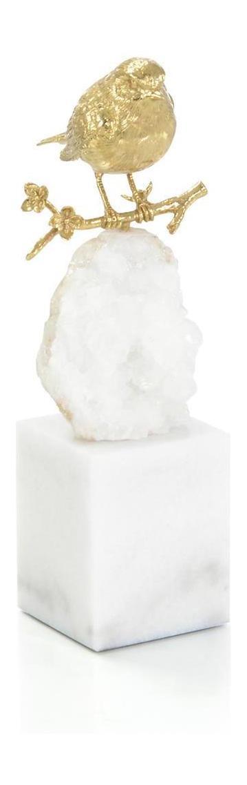 John Richard Decor Brass Bird and Quartz Sculpture II