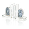 John Richard Decor Set of Two Silver Geode Bookends