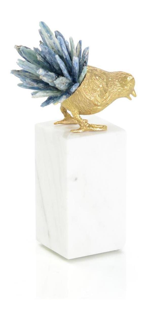 John Richard Decor Brass Bird and Kyanite Sculpture I