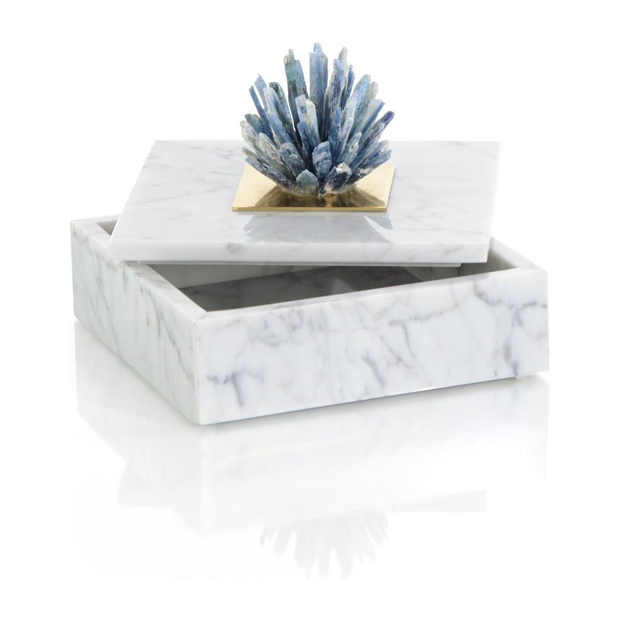 John Richard Decor Kyanite Starburst and Marble Box