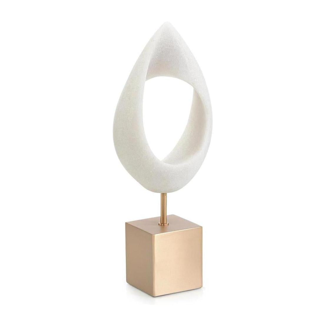 John Richard Decor Hollow Droplet Sculpture on Brass Base