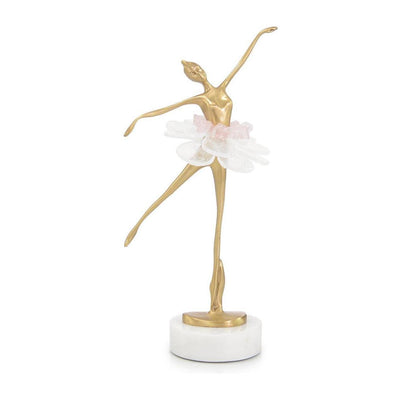 John Richard Decor Selenite Ballet Sculpture on Marble Base I