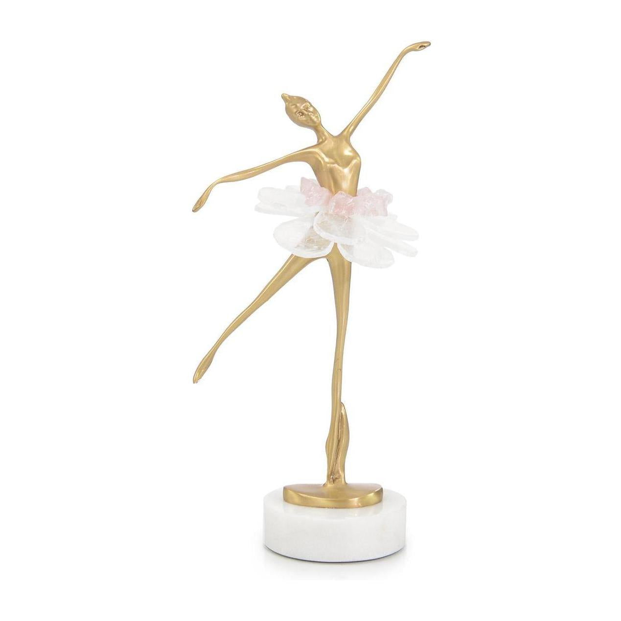 John Richard Decor Selenite Ballet Sculpture on Marble Base I