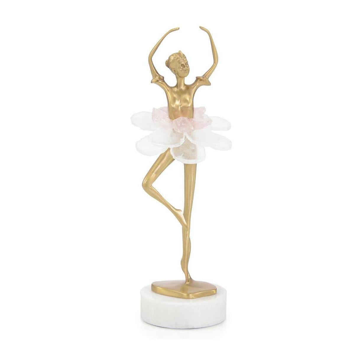 John Richard Selenite Ballet Sculpture on Marble Base II