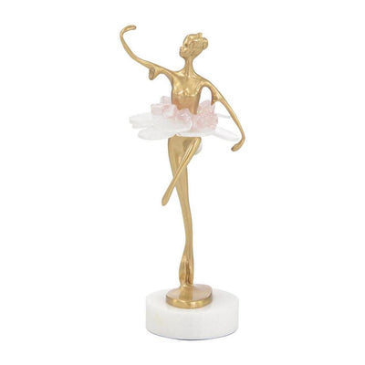 John Richard Decor Selenite Ballet Sculpture on Marble Base III