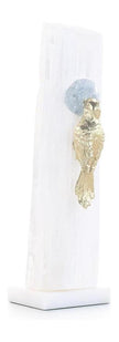 John Richard Decor Brass Bird Sculpture on Selenite Roost I