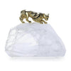 John Richard Decor Perched Brass Panther Sculpture on Selenite
