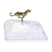 John Richard Decor Sprinting Brass Panther Sculpture on Selenite Sale