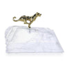 John Richard Decor Sprinting Brass Panther Sculpture on Selenite Sale