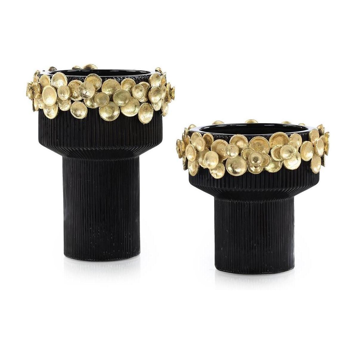 John Richard Decor Golden Disc Vases, Set of 2