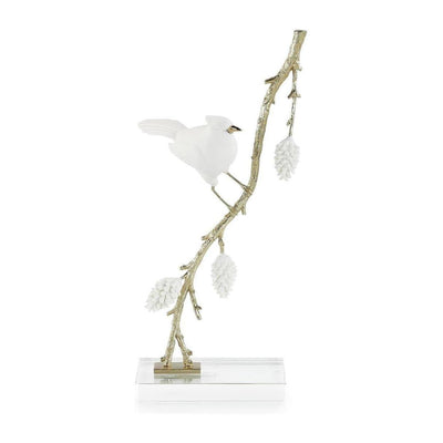 John Richard Decor Porcelain Bird Sculpture on Pine Branch I