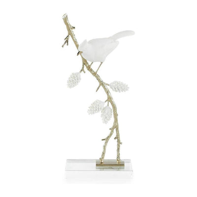 John Richard Decor Porcelain Bird Sculpture on Pine Branch II