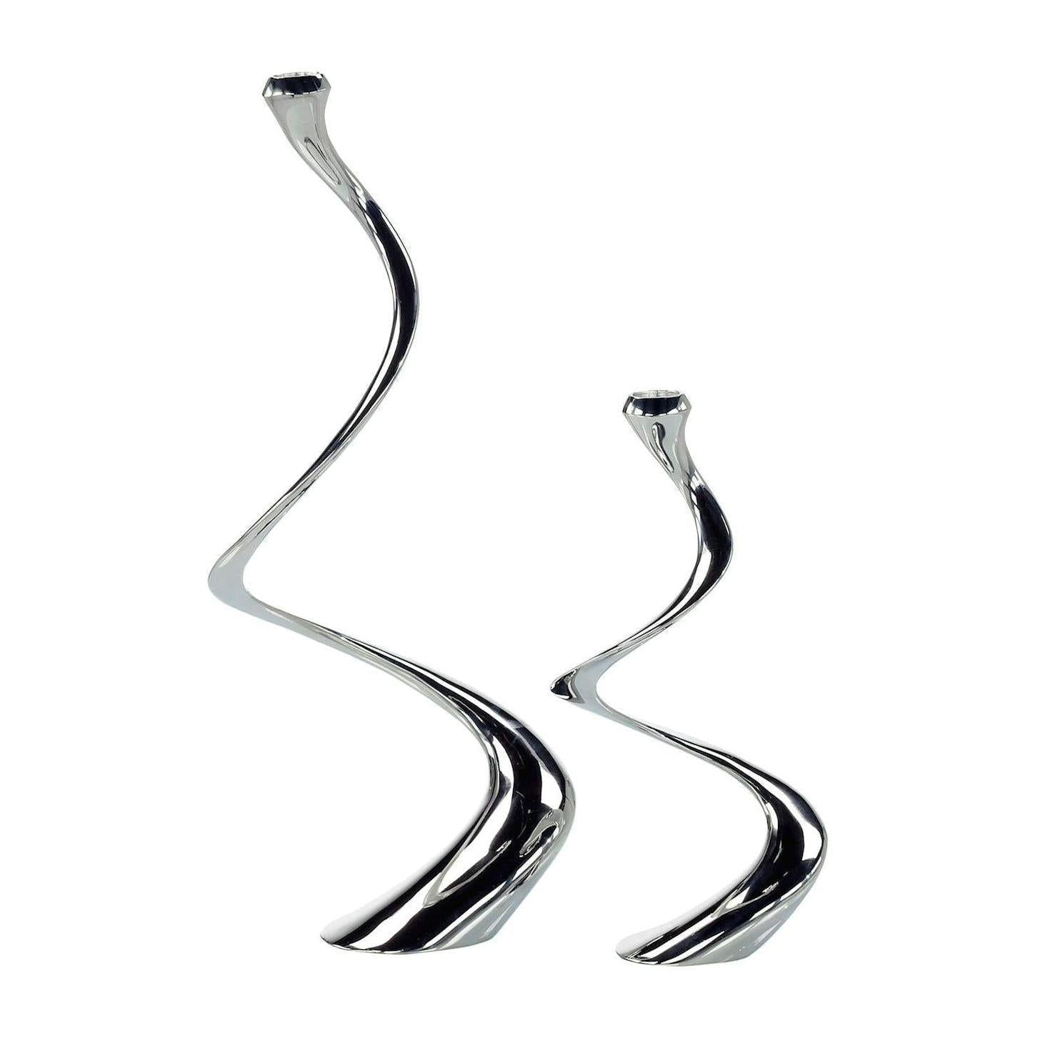 John Richard Decor Silver Spiral Candleholders, Set of 2